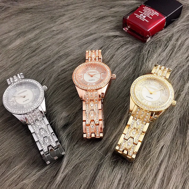 Women's Fashion Luxury Elegant Diamond Shock Resistant Wrist Watch