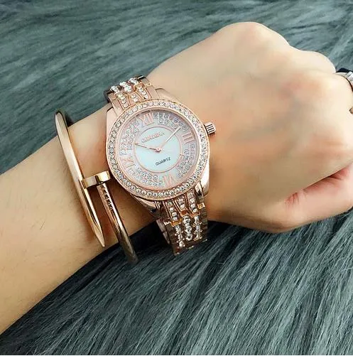 Women's Fashion Luxury Elegant Diamond Shock Resistant Wrist Watch