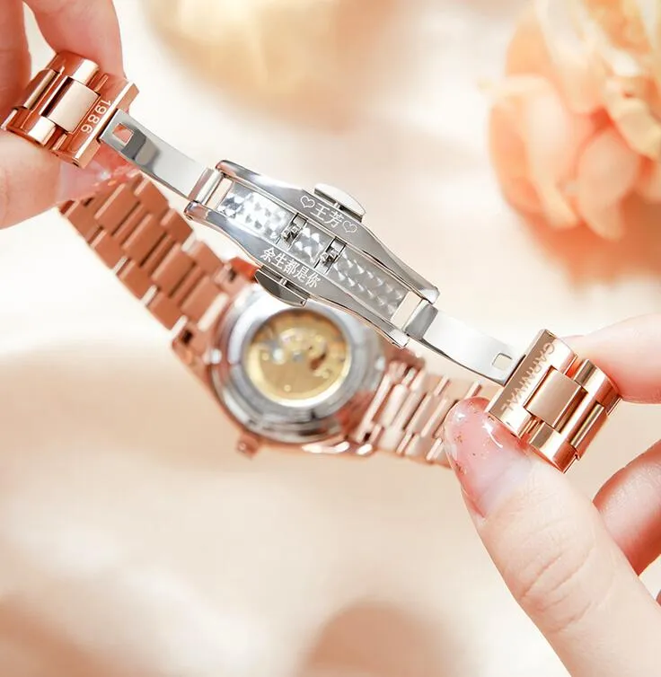 Women's Luxury Rhinestone Automatic Mechanical Date Wrist Watch