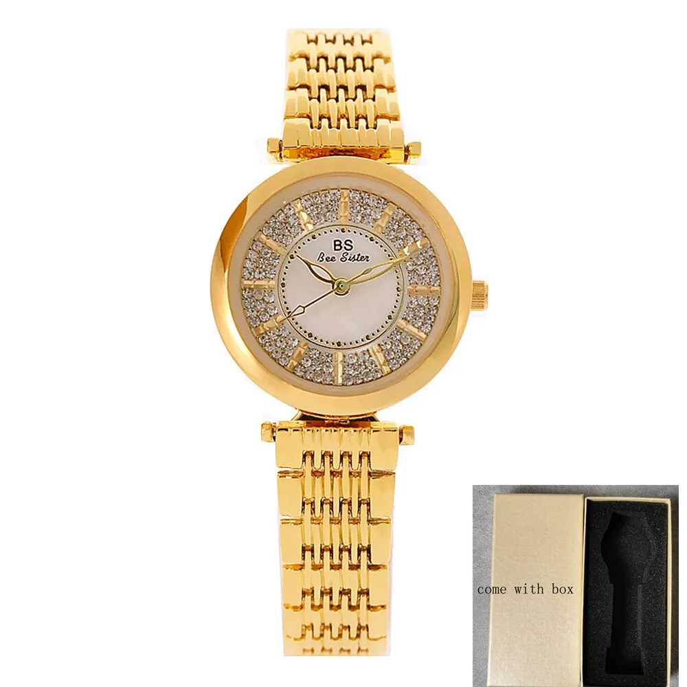 Women's Rhinestone Round Shape Stainless Steel Shock Resistant Watch